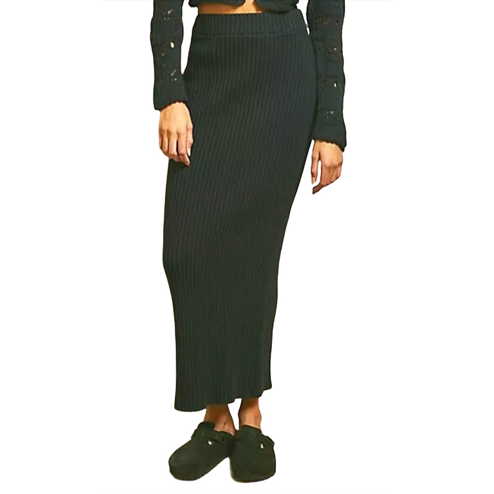 NEW FREE PEOPLE FP BEACH MORGAN SWEATER RIBBED MIDI SKIRT OB1437669 XS